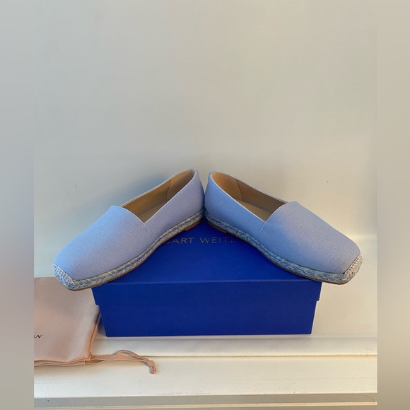 Stuart Weitzman NWB | Dree Canvas Espadrilles Sz 38 Light Blue - Picture 12 of 16